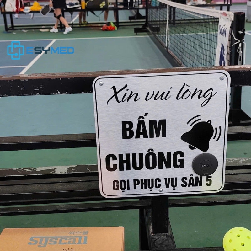 esymed lắp chuông gọi phục vụ tại cụm liên hợp sân pickleball trung tâm văn hoá quận cầu giấy