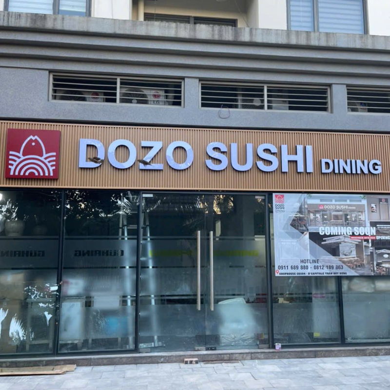 esymed hoàn thiện lắp đặt chuông gọi phục vụ không dây cho nhà hàng Dozo sushi cơ sở trần duy hưng